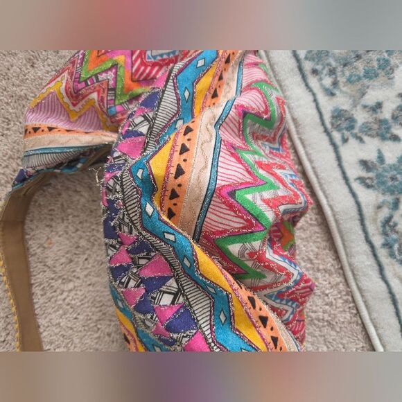 Boho Chic Coloful Hippie Hobo Roomy Shoulder bag Slouchy Made In India 29x18 - Picture 6 of 13